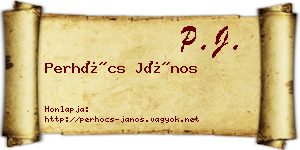 Perhócs János névjegykártya